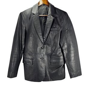 Blazer Leather Black Wmn's Saddlery 10 Office Vixen Mob Boss Wife Goth